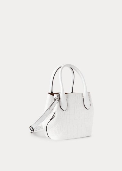 Bolsos De Mano Polo Ralph Lauren Mujer Blancos - Embossed Mini Bellport - SJFUN6804